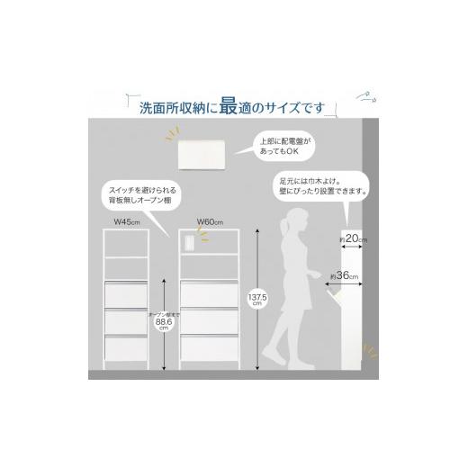 ふるさと納税 家具 収納家具 新潟県 加茂市 薄型ランドリー収納 大サイズ（幅60） ランドリーラック 奥行き20cmの超薄型 脱衣所や洗面所収納 収納整理 21712(S…