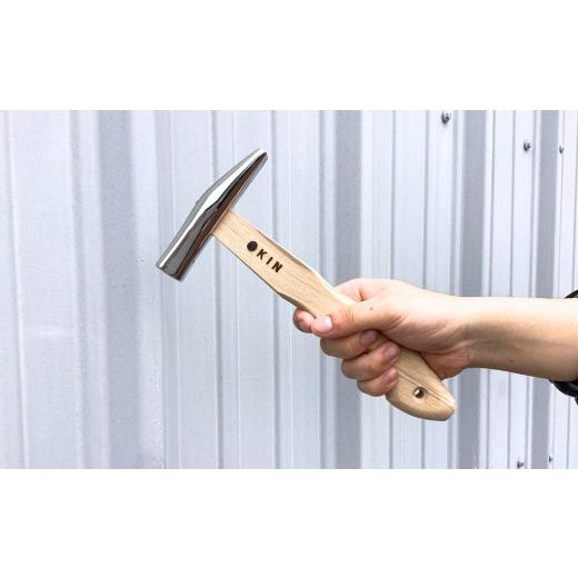 ふるさと納税 アウトドアグッズ 新潟県 三条市 板金ハンマー ステン武力屋 21 蛇曲ショート 250mm ハンマー シルバー 金槌 とんかち 工具 IDS賞受賞 握りやす…の画像