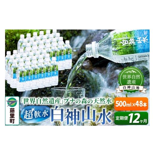 ふるさと納税 水・ミネラルウォーター 秋田県 藤里町  定期便12ヶ月 白神山水（500ml×48本） 水 ミネラルウォーター_1