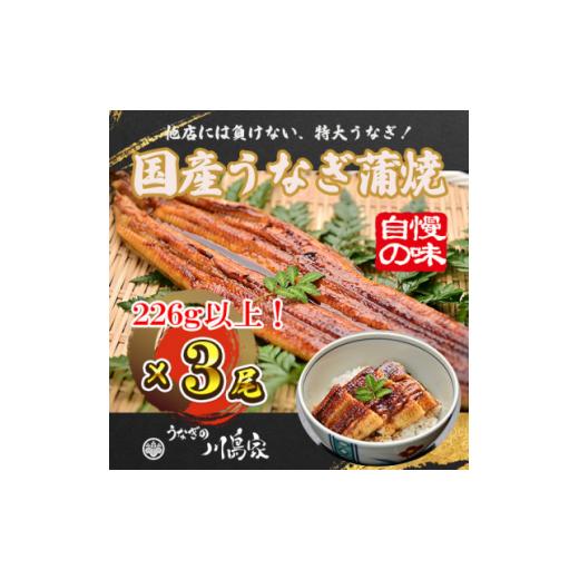 ふるさと納税 大阪府 岬町 ＜冷凍3尾＞岬町自慢の味　うなぎの川島家　国産うなぎ蒲焼　特大サイズ(226g以上)特製タレ付き【1488346】｜furusatochoice｜02