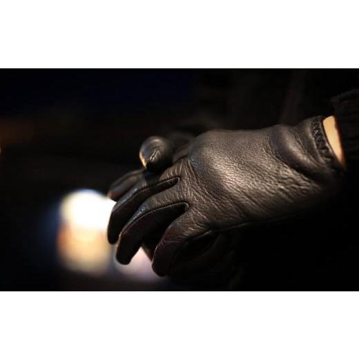 ふるさと納税 アウトドアグッズ ウェア 香川県 さぬき市 LAMP GLOVES -UTILITY GLOVE SHORTY-(カラー:ブラック/サイズ:L) 革手袋 レザー グローブ 鹿革 メ…