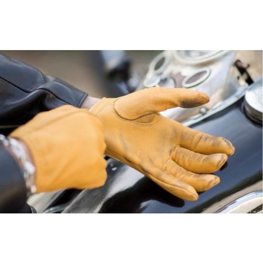 ふるさと納税 アウトドアグッズ ウェア 香川県 さぬき市 LAMP GLOVES -UTILITY GLOVE SHORTY-(カラー:キャメル/サイズ:L) 革手袋 レザー グローブ 鹿革 メ…