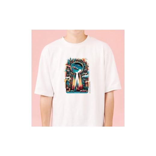 ふるさと納税 服 大阪府 堺市 古墳Tシャツ「時空を超える」 サイズ:XL サイズ:XL