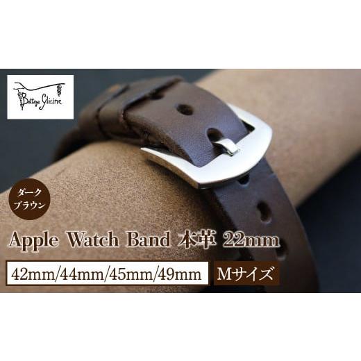ふるさと納税 小物 山梨県 笛吹市 Bottega Glicine Apple Watch Band 本革 22mm ダークブラウン 42mm/44mm/45mm/49mm Mサイズ 172-014-DB-2-M ダークブ…