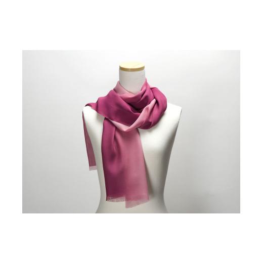 ふるさと納税 小物 ストール・マフラー 滋賀県 長浜市 浜ちりめん kinuminaさわやかストール(手染め二色ぼかしタイプ) パープル 滋賀県長浜市/シルクライフ…