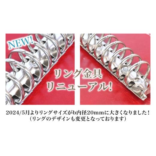 ふるさと納税 文房具・玩具 滋賀県 長浜市 本革 A4サイズ 30穴 ルーズリーフバインダー18.5mmリング マリーヌ 滋賀県長浜市／株式会社ブラン・クチュール AQAY…の画像