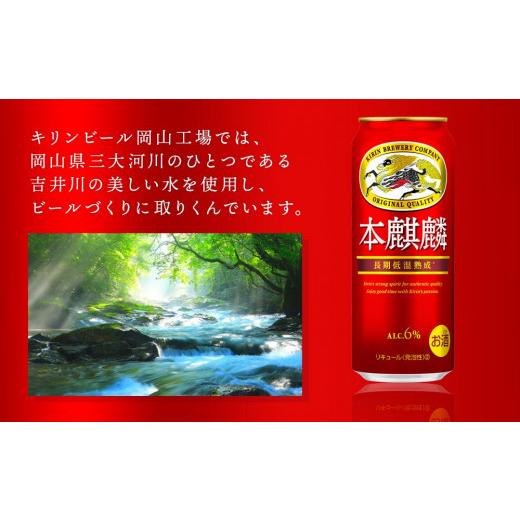 ふるさと納税 ビール 岡山県 岡山市 定期便 3回キリン 本麒麟 500ml 缶 × 24本発泡酒 岡山市工場産 お酒 ビール 飲料 飲み会 宅飲み 家飲み 宴会 ケース ギフ…の画像