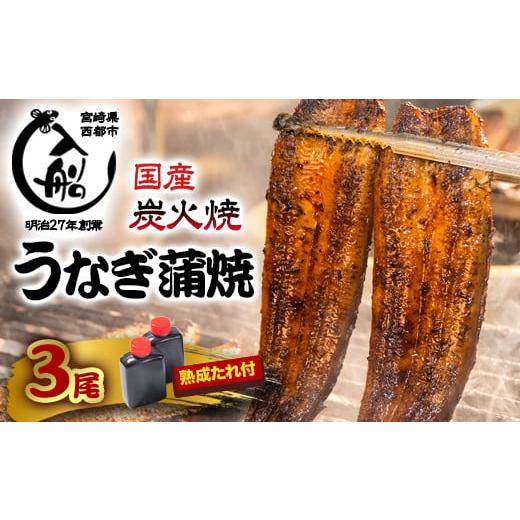 ふるさと納税 加工品等 宮崎県 西都市 うなぎ 蒲焼 3尾 炭火焼 無頭 炭火の香ばさ際立つ老舗 「うなぎの入船」熟成たれ付 国産 宮崎 蒲焼 鰻 宮崎 かば焼 鰻 3…