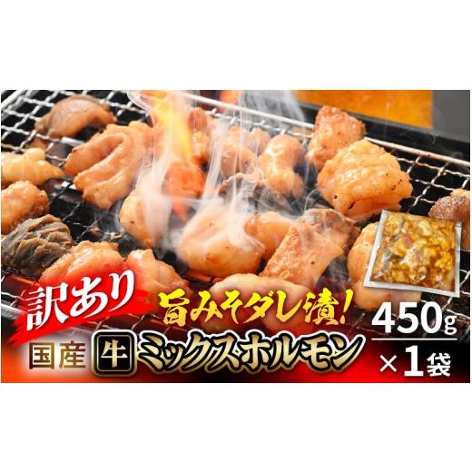 ふるさと納税 牛肉 ホルモン 福井県 越前町 訳あり 国産 牛 ミックスホルモン 450g × 1袋 シマチョウ・ぷるぷる小腸・ハチノス・センマイ・ミノ・タケノコ …
