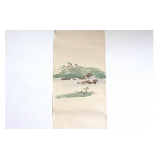 ふるさと納税 織物・繊維品 滋賀県 守山市 爪掻本綴織名古屋帯「いわなの季節」 名古屋帯 最高級 1点物 綴織 織物 シルク 関東巻き 清原織物 お取り寄せ 守山…