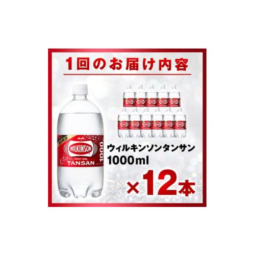 ふるさと納税 炭酸飲料 ソーダ水 山梨県 山梨市  毎月定期便 12か月お届け ウィルキンソン タンサン 1000ml 12本入 アサヒ飲料全12回 4050124の画像