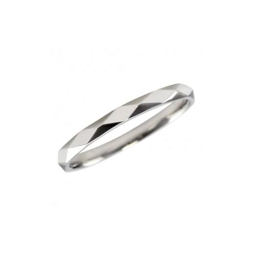 ふるさと納税 アクセサリー リング 山梨県 甲府市 サイズ:13号 甲府ジュエリー K18WG ひし形カットリング 2mm幅 J-452 サイズ:13号