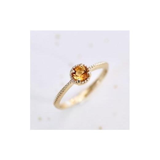 ふるさと納税 アクセサリー リング 山梨県 甲府市 サイズ:11号 甲府ジュエリー ジュエリー K10 イエローゴールド シトリン 一粒石 シンプル リング 指輪 保…