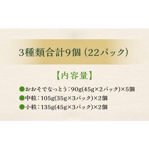 ふるさと納税 加工品等 納豆 北海道 音更町 おとぷけ納豆 3種セット（3種 22パック） B72 なっとう セットの画像