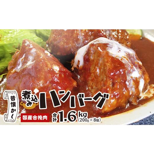ふるさと納税 肉 ハンバーグ 京都府 綾部市 国産煮込みハンバーグ 1.6kg(200g×8個) 冷凍 国産 ハンバーグ 煮込みハンバーグ 煮込み はんばーぐ 牛 豚 牛肉 …