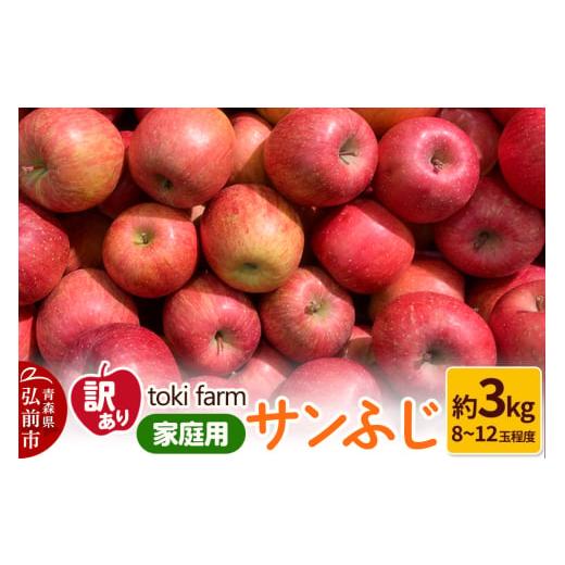 ふるさと納税 りんご 青森県 弘前市 りんご サンふじ 約3kg(8〜12玉程度) 訳あり 家庭用 toki farm