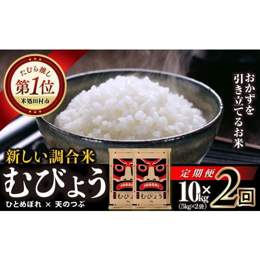ふるさと納税 米 ひとめぼれ 福島県 田村市 2回 定期便 令和7年産 ＼独自調合米/ むびょう 10kg ( 5kg × 2袋 ) 定期 毎月お届け ブレンド ひとめぼれ 天の…