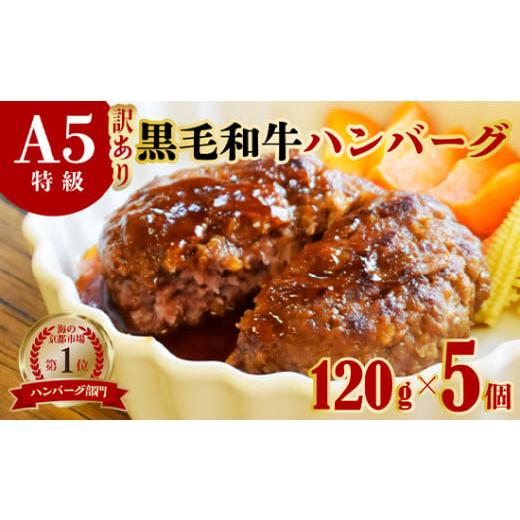 ふるさと納税 牛肉 ハンバーグ 京都府 舞鶴市 訳あり A5黒毛和牛 ハンバーグ 120g×5個 120g×5個 10,000円