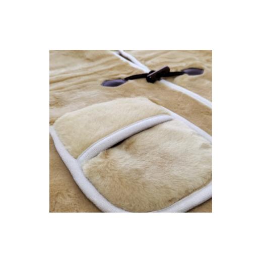 ふるさと納税 服 大阪府 和泉市 2枚組 昔ながらのあったか国産毛布ポンチョ (75×60cm)ベージュ MOB-350-2P 1507161_2