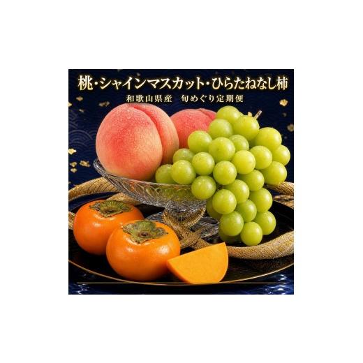 ふるさと納税 果物類 柿 和歌山県 九度山町 7・8・10月 全3回 紀州和歌山産旬のフルーツセット(桃・シャイン・ひらたねなし柿)定期便 魚鶴