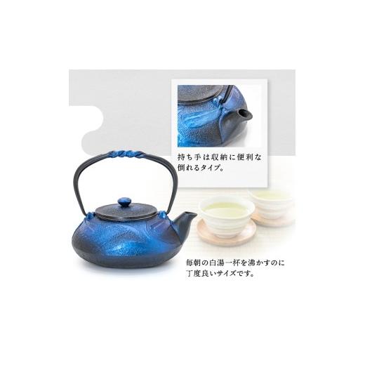ふるさと納税 金工品 岩手県 奥州市 南部鉄器 鉄瓶 蜻蛉 瑠璃色 0.5L