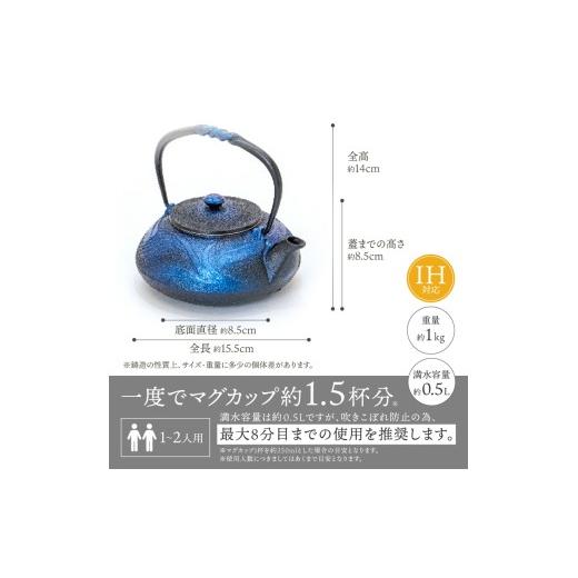 ふるさと納税 金工品 岩手県 奥州市 南部鉄器 鉄瓶 蜻蛉 瑠璃色 0.5L