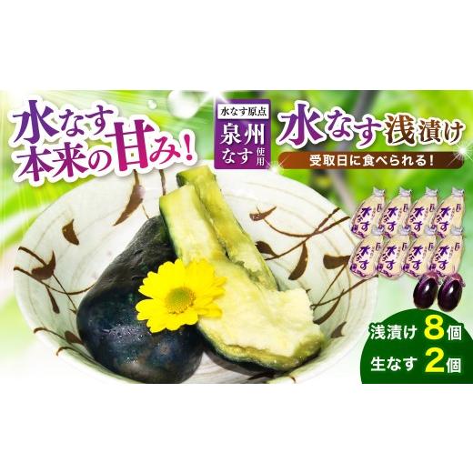 ふるさと納税 野菜類 茄子 大阪府 泉南市 泉州名物 水なす浅漬け 8個と生なす2個 配送不可地域:北海道・沖縄・離島 014D-015