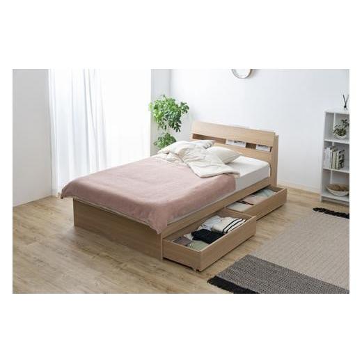 ふるさと納税 家具 インテリア・寝具・収納 宮城県 角田市 ベッド　収納ベッド　STBS-SD　ナチュラル_4