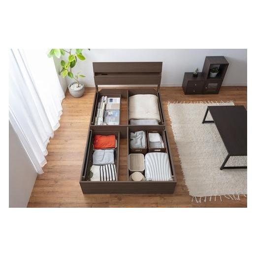 ふるさと納税 家具 インテリア・寝具・収納 宮城県 角田市 ベッド　収納ベッド　STBS-SD　ウォールナット_4