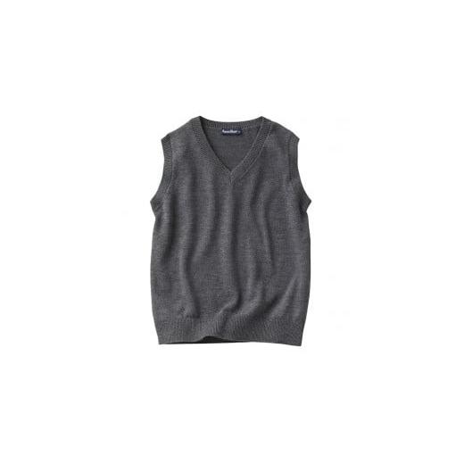 ふるさと納税 服 男 山梨県 南アルプス市 6-151 ファミリア Vネックベスト 綿50% アクリル50% グレー 130cm ALPEB024-GRY-130 グレー 130c…