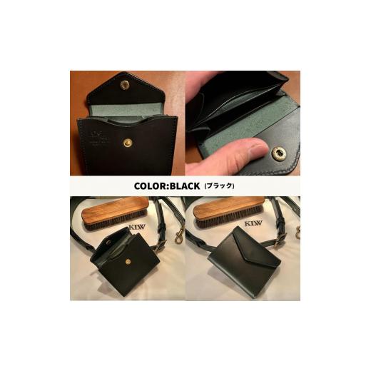ふるさと納税 財布 京都府 亀岡市  ブラック 財布 美しいヌメ革で作られた手のひらサイズのミニウォレット カラー3色 ブラック タン レッド ｜革 革製品 ミニ…の画像