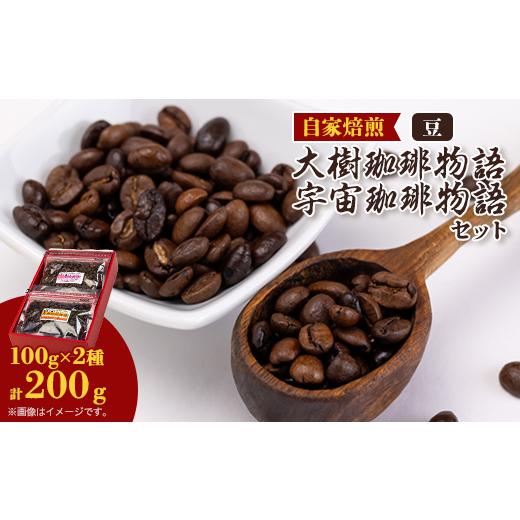 ふるさと納税 コーヒー コーヒー豆 北海道 大樹町 自家焙煎珈琲大樹珈琲物語100g豆のままと宇宙(そら)珈琲物語100g袋豆のままセット 1502929