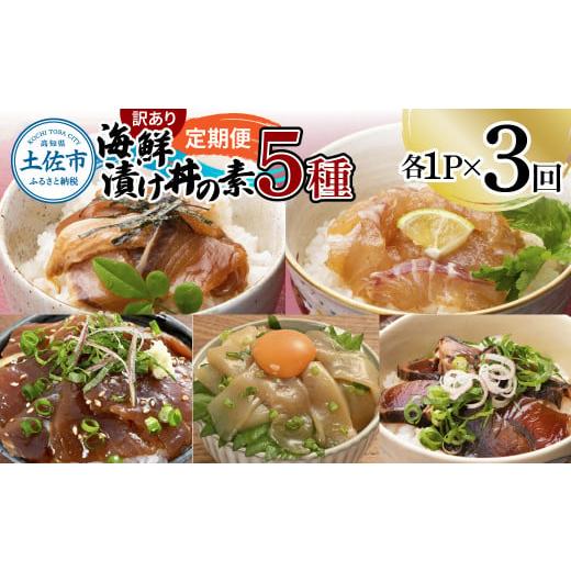 ふるさと納税 旬の鮮魚等 高知県 土佐市 3回定期便 訳あり土佐の海鮮漬け丼(5種×各1袋)セット 漬け丼の素 タイ 鯛 ブリ 鰤 マグロ 鮪 イカ カツオ 鰹 たた…