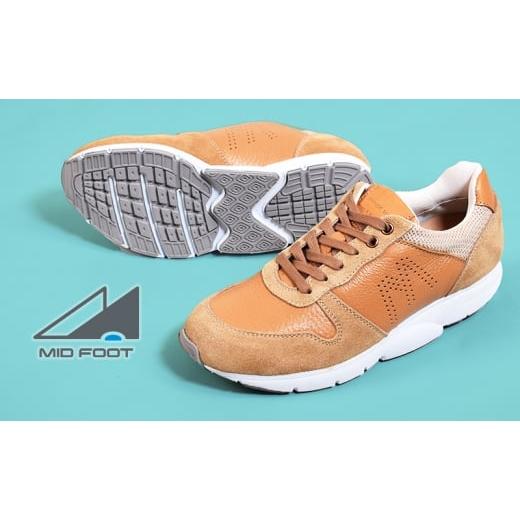 ふるさと納税 ファッション 靴 奈良県 大和郡山市 MIDFOOT ( ミッドフッド ) 婦人靴 レザースニーカー MF001JL 23.0cm( ベージュ ) 4E ファッション 靴 シュ…