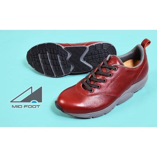 ふるさと納税 ファッション 靴 奈良県 大和郡山市 MIDFOOT ( ミッドフッド ) 婦人靴 レザースニーカー MF002JL 23.5cm( ワイン ) 4E ファッション 靴 シュー…