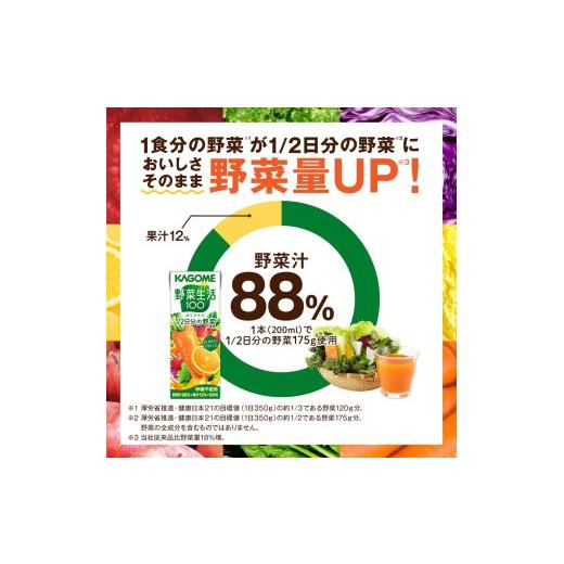 ふるさと納税 フルーツジュース飲み料 やさい 長野県 富士見町  定期便 2ヶ月 カゴメ 蔬菜生きて行く100 事あたらしい 200ml 72本×2回 蔬菜清涼飲料水 紙風呂敷き包み 定期便 1食分の蔬菜 砂…