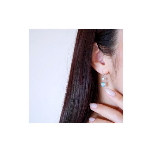 ふるさと納税 アクセサリー ピアス 山梨県 甲府市  甲府ジュエリー ジュエリー Pt900 プラチナ ブルートパーズ ピアス 保証書付 SIA-2575 ブルートパーズの画像