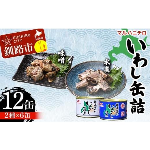 ふるさと納税 缶詰・瓶詰 魚貝類 北海道 釧路市 マルハニチロ いわし缶詰食べくらべ 味噌・水煮×各6缶(合計12缶) イワシ 鰯 おつまみ 肴 おかず 北海道 釧…