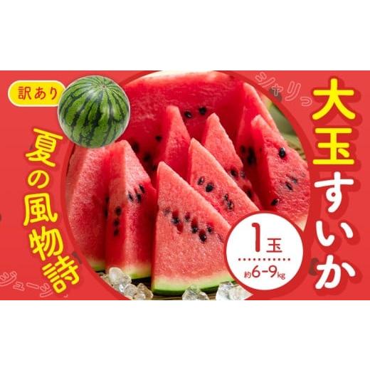 ふるさと納税 スイカ 熊本県 菊池市 先行予約 スイカ 訳あり 大玉すいか 1玉 約 6kg 〜 9kg L 〜 3L 混合 株式会社Foody's 食彩たかみ [2026年5月下旬-7月…