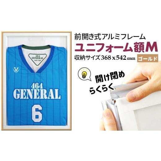 ふるさと納税 雑貨・日用品 絵画 千葉県 白井市 ユニフォーム額 ゴールド 368x542mm 前開き式アルミフレーム ゴールド