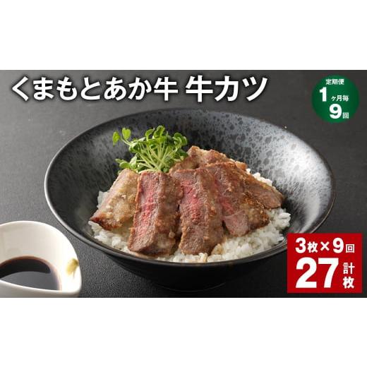 ふるさと納税 牛肉 モモ 熊本県 上天草市 1ヶ月毎9回定期便 大人気 くまもとあか牛 牛カツ 計27枚（3枚x9回） 牛肉 和牛 あか牛_1