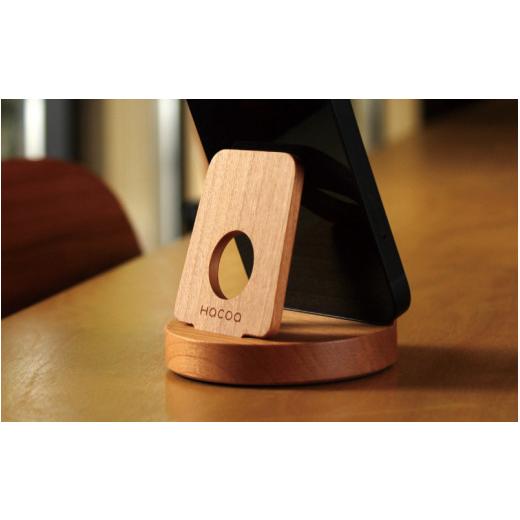 ふるさと納税 文房具・玩具 福井県 鯖江市 Hacoa 汎用性高い木製スマートフォンスタンド チェリー「Smartphone Stand」 B-06106a / スマホスタンド 卓上 ス…