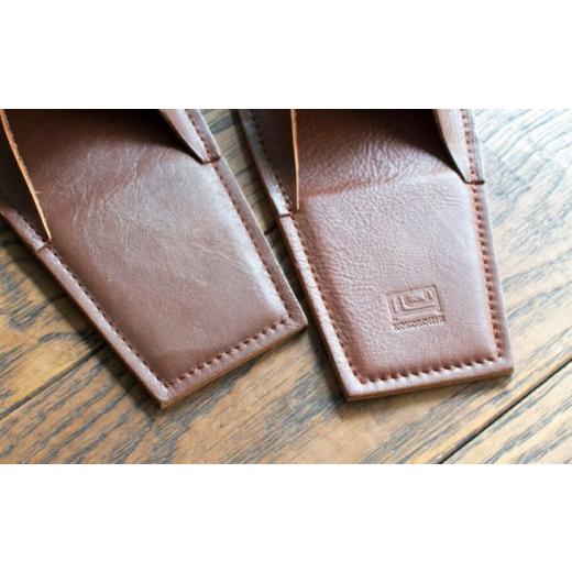 ふるさと納税 ファッション スリッパ 広島県 福山市 スリッパ KZ#424（マロン）OKAERI スリッパ（L／26.0-28.0cm）セミアニリンレザー製 スリッパ 靴 レザー …の画像