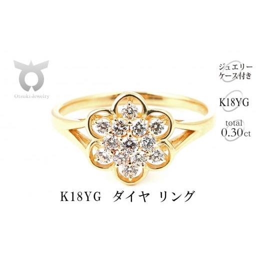 ふるさと納税 アクセサリー リング 山梨県 大月市  サイズ：16号 K18ダイヤリング 0.30CT 　R3787DI-Y 16号