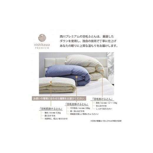 ふるさと納税 タオル・寝具 掛け布団 滋賀県 近江八幡市  nishikawa／西川 羽毛肌掛けふとん／ポーランドホワイトグース95％／0.3kg P312Wの画像