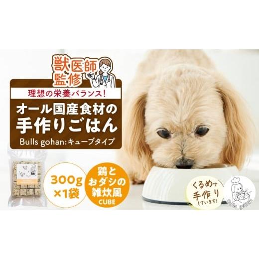 ふるさと納税 加工品等 福岡県 久留米市 ペットフード 無添加ドッグフード・ブルズごはんCUBEタイプ 300g×1袋(鶏)_CUBE型 20個入×1袋 無添加ドッグフード 1…