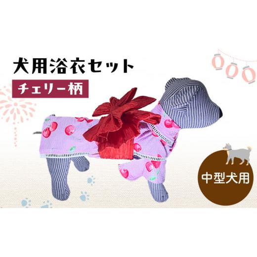 ふるさと納税 雑貨・日用品 千葉県 九十九里町 ペット用品 犬用浴衣セット 中型犬 女の子用 チェリー柄 犬の服 浴衣 甚平 綿素材 夏用 ペット ドッグウェア…