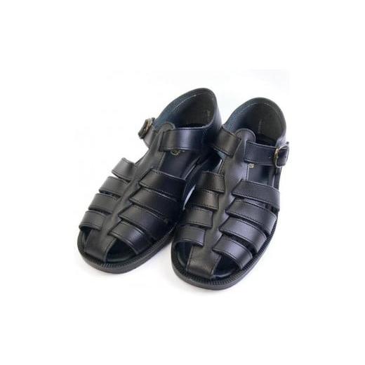 ふるさと納税 靴・スリッパ・下駄 徳島県 徳島市 日本製 牛革グルカサンダル ブラック メンズ用 サイズ:LL LLサイズ