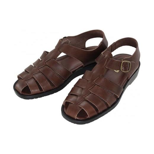 ふるさと納税 靴・スリッパ・下駄 徳島県 徳島市 日本製 牛革グルカサンダル バックベルトタイプ ダークブラウン メンズ用 サイズLL LLサイズ