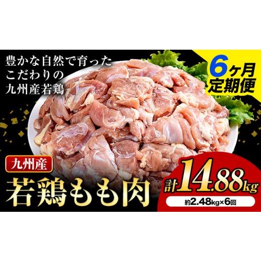 ふるさと納税 鶏肉 モモ 熊本県 菊池市  6ヶ月定期便 九州産若鶏もも肉 計14.88kg 約310g×8袋 肉 お肉 鶏肉 若鶏 もも肉 唐揚げ てりやき チキンカレー 棒々…の画像